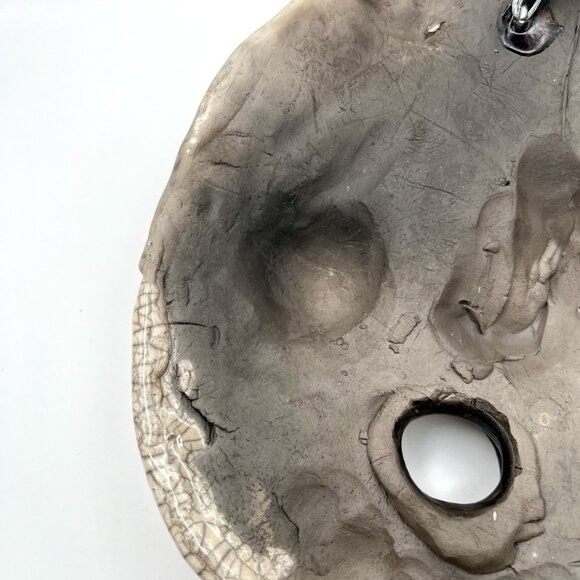 Handmade Raku Ceramic Mask Abstract Crackle Glaze Face Wall Art Signed Jan ‘91 - Picture 8 of 12